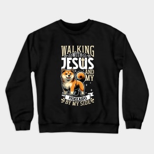 Jesus and dog - Ainu Dog Crewneck Sweatshirt